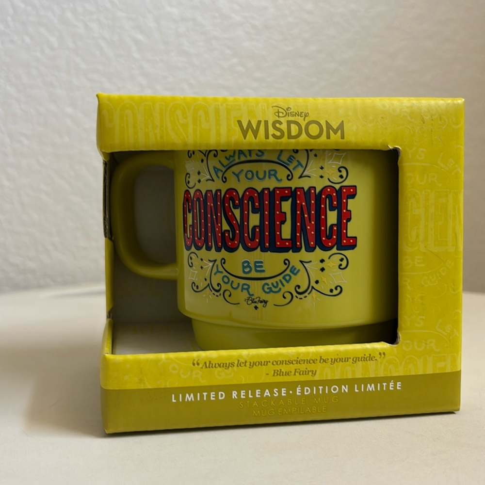 NIB Disney Wisdom Mug Jiminy Cricket “Always let your conscience be your guide.”